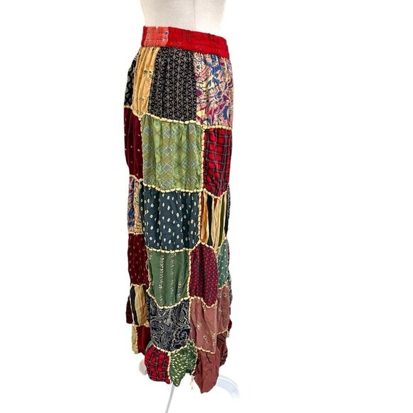 Handmade Patchwork Gypsy Bohemian Hippie Festival Long Skirt size Small/Medium - Picture 8 of 9
